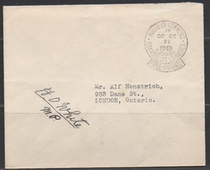 Canadas official free postage envelope. Frank Member of the House of Commons Ottawa 1948. Free postage stamp