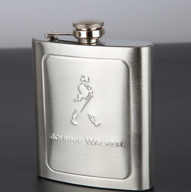 8 Oz Wine Jug Russia Carry-on Outdoor Portable Stainless Steel Wine Jug Metal Wine Bottle Embossing Process 