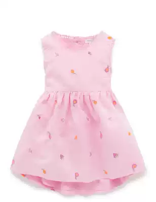 Australian direct mail purebaby organic cotton baby girl pink embroidered floral dress