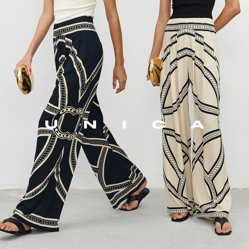 Unica/In-Store Original Pony Totem Design_Machine Washable Fabric Fashionable Wide-Leg Pants High-Waisted Slimming Women's Casual Pants Unica/In-Store Original Pony Totem Design_Machine Washable Fabric Fashionable Wide-Leg Pants High-Waisted Slimming Women's Casual Pants