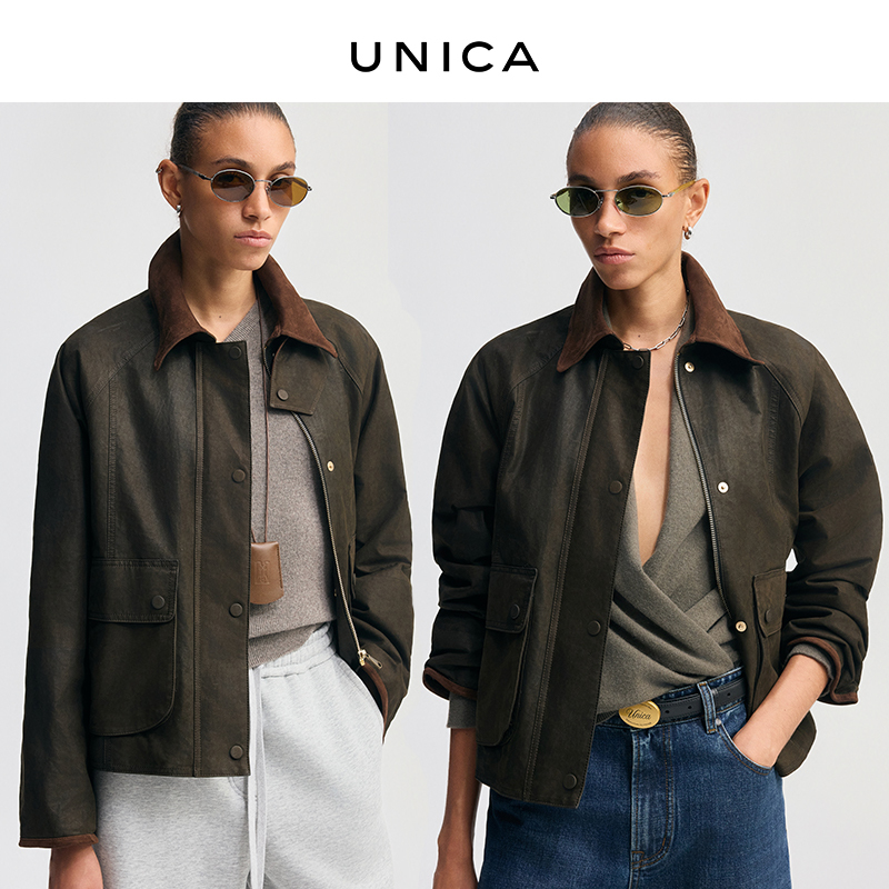 Unica/Purple Label Classic Heavy-Duty Distressed Oil-Waxed Plasticizable Sheepskin B@Rbour Barber Leather Jacket