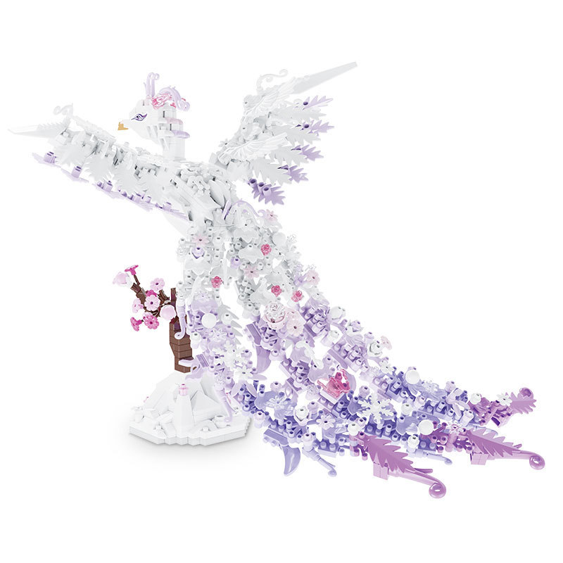 Creative New Year Gift Assembly Toy: Phoenix Rising from the East Building Blocks, Peacock Spreading Its Wings, Fire Phoenix Ornament Creative New Year Gift Assembly Toy: Phoenix Rising from the East Building Blocks, Peacock Spreading Its Wings, Fire Phoenix Ornament