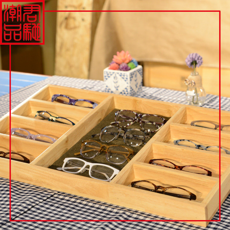 Junchi fashion new multi-pay solid wood eyewear shop decorative display rack Sunglasses sunglasses display tray