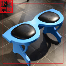 Jun Chi Tide Glasses Stool Glasses Shop Tide custom solid wood creative minimalist Fashion Personality Glasses Chair