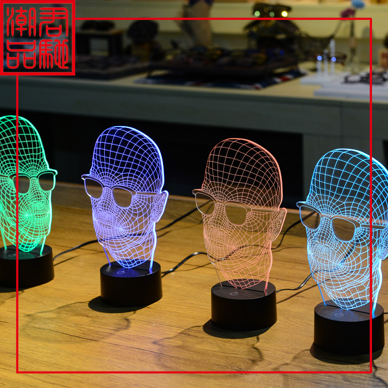 Junchi fashion LED multi-color glasses shop display craft gift decoration Creative lamps and lanterns shop display props