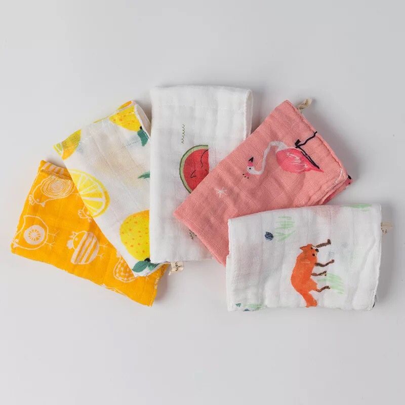 3 dress baby gauze saliva towel children wash face towel with hook 4 layers of bamboo cotton baby towel bath towel handkerchief
