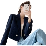 Осенний короткий однотонный костюм, городской стиль, в западном стиле