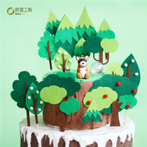Food Guest Tools Cake Birthday Forest Plug-in Children Adults Disposable Online Red Season Woods Animal Party