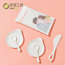 Food Guest Tools Lovers Double Cutlery Suit Custom Disposable Thickened High-end Cake Fork Tray Combination