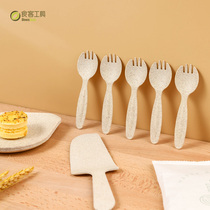 Food Guest Tool Disposable Straw Cake Knife Fork Tray Suit Thickened Food Grade Degradable Spring New Product