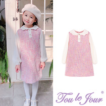 Toullejour girls clothing velvet petals with a small scent of scents and a long sleeve elegant ocean dress for spring and autumn