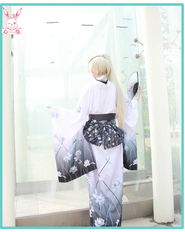 Spot chị COS dịch vụ không gian ngày xuân hoang dã 穹 áo choàng kimono trắng cosplay quần áo tóc giả bằng gỗ toga himiko cosplay
