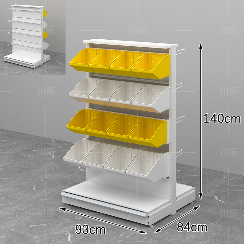 Supermarket Convenience Store Snack Shelves, Bulk Goods Display Racks, Multi-Layer Small Food Single-Sided Hook Display Stands