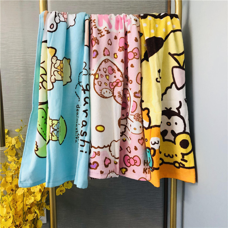 Cartoon Male and Female Baby Pure Cotton Absorbent Bath Towel, Japanese and Korean Style Large Towel, Beach Towel, Bath Wrap Towel for Students Cartoon Male and Female Baby Pure Cotton Absorbent Bath Towel, Japanese and Korean Style Large Towel, Beach Towel, Bath Wrap Towel for Students