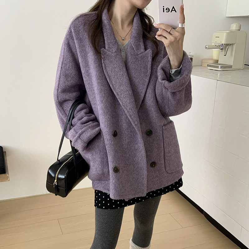 26 Autumn/Winter New Korean Style Loose Fit Plus Size Double-Sided Wool Coat for Women, Mid-Length Woolen Overcoat for Petite Sizes 26 Autumn/Winter New Korean Style Loose Fit Plus Size Double-Sided Wool Coat for Women, Mid-Length Woolen Overcoat for Petite Sizes