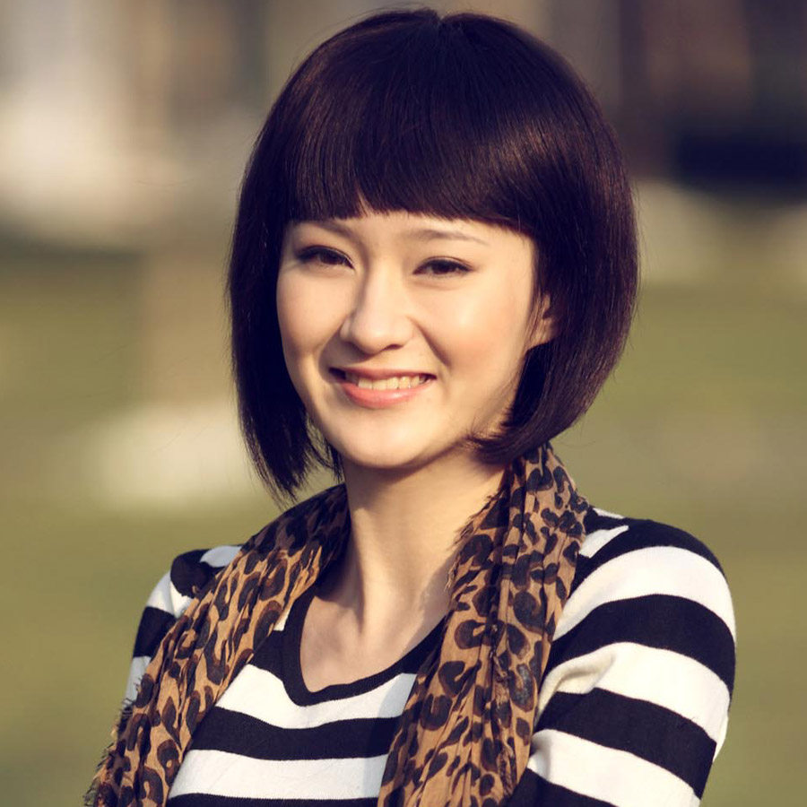 利达假发 女 短发 真人发丝假发齐刘海  蓬松BOBO修脸 真发假发套