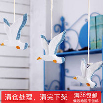 Mediterranean style set of three resin seagull wall decoration seabird bar childrens room background wall kindergarten creative hanging decoration