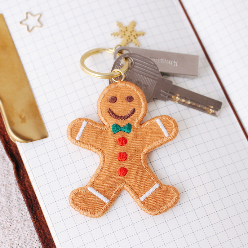 Christmas Diy Material Bag Embroidered Christmas Tree Pendant Santa Brooch Gingerbread Gingerbread Man Key Buckle Christmas Gift 