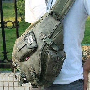 Men's Chest Bag Men's Large Crossbody Bag Casual Large Capacity Canvas Outdoor Sports Men's Water Drop Bag Triangle Backpack