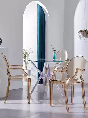 Nordic transparent dining chair creative Ghost chair designer chair home Net red plastic chair fashion casual plastic chair