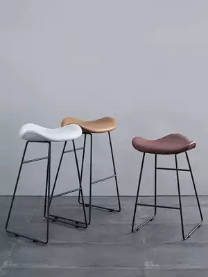 Nordic light luxury bar chair bar stool leather bar chair creative metal simple modern personality home bench