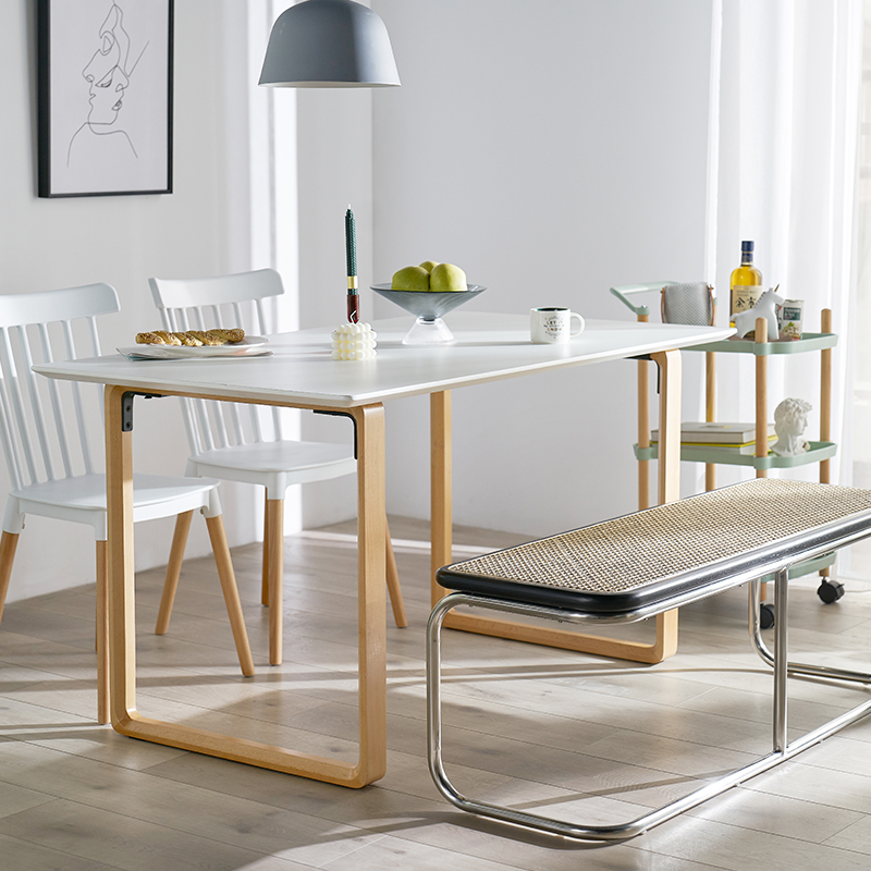 Nordic solid wood table small household minimal log cafe tables and chairs casual reception to negotiate table and chair combination