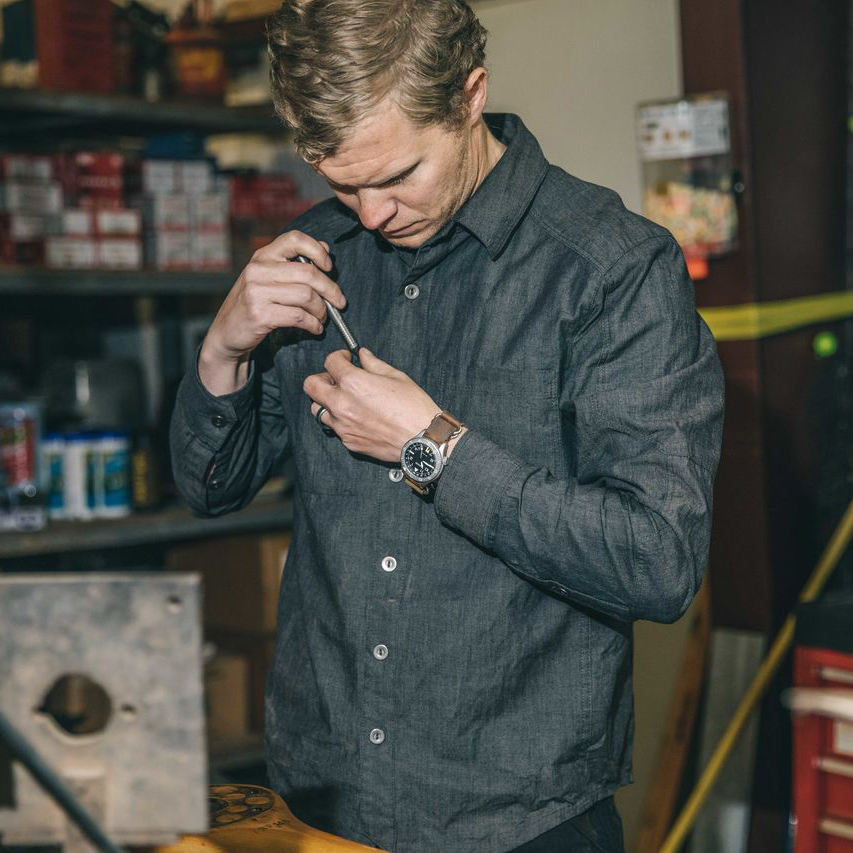 TAD Total Agent American AnvilShirt Tooling Military Fans Spring Autumn Leisure Long Sleeve Men's Denim Shirt Spot