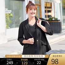 (Clearance 120 yuan) Large size womens 2021 fat sister solid color slim lapel design lightweight blazer