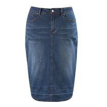 (Clearance 50 yuan)Super size 8XL womens clothing 2021 spring simple commuter denim hip skirt 1730025