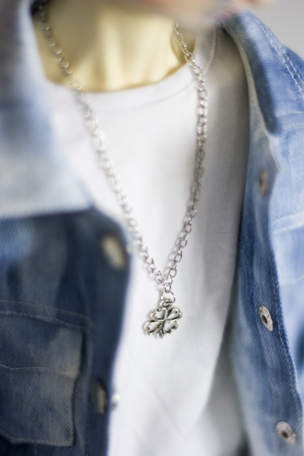 ◆Bears◆BJD accessories A028 silver four-leaf clover lucky necklace sweater chain 1 3 uncles