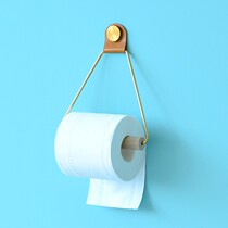 ins北欧极简真皮纸巾架卫生间浴室卷纸架收纳创意挂架黄铜手纸架