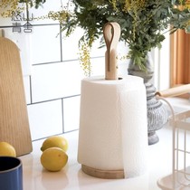 Black walnut solid wood creative vertical non-perforated kitchen tissue holder roll paper holder Nordic dining table storage Japanese beech wood