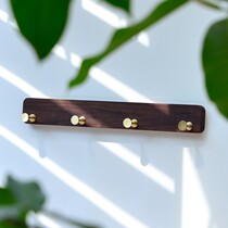 领结黄铜挂钩北欧极简约黑胡桃实木玄关挂衣钩纯铜衣帽钩浴室排钩