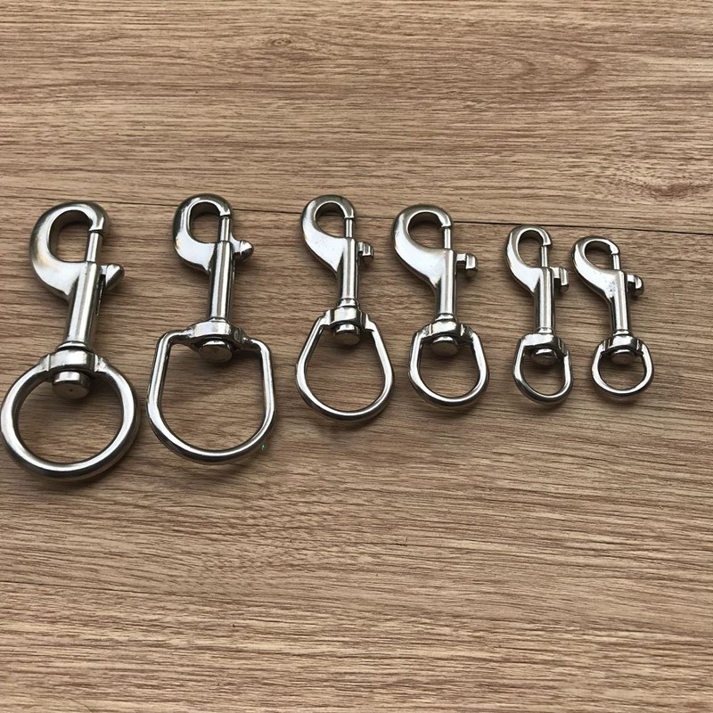 Technical Diving 316 stainless steel rotary hook Single head hook Back fly single flow hook Open ring like wire drawing wheel BCD hook