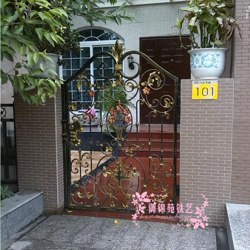 YX415 European style iron garden door garden door villa single entry iron door security door village iron door custom