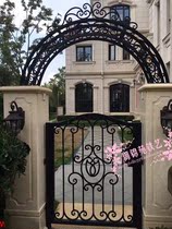 x451 European style iron gate country courtyard small door Villa backyard gate Fence Gate garden arch wall door custom
