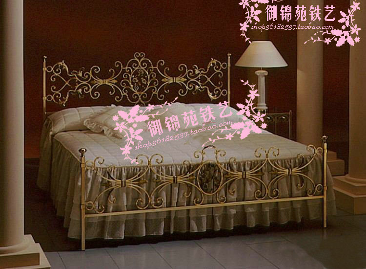 yD567 European style iron art bed main bed iron bed frame double bed 1 8 m princess bed iron frame bed can be set