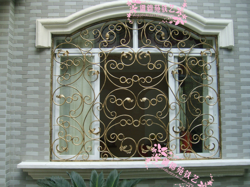 yX001 European style wrought iron window guard window flower anti-theft window security window wrought iron fence window guard rail custom made