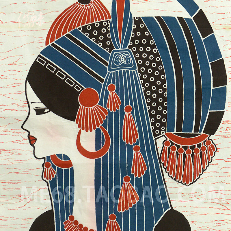 Guangxi ethnic minority handicraft art batik wall hanging 90*56cm tea house bar inn decorative pendant gifts