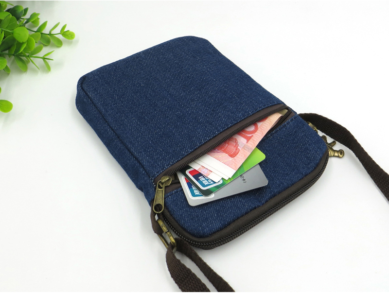 Dễ thương phim hoạt hình denim túi điện thoại di động nữ túi xách vai vải nhỏ túi vải ví tiền treo cổ điện thoại di động túi túi đeo chéo nike
