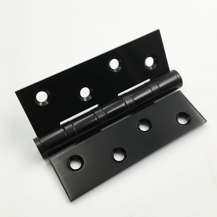 Black stainless steel hinge bearing flat open wood door hinge folding loose-leaf 14 8 thick shaft 4 inches