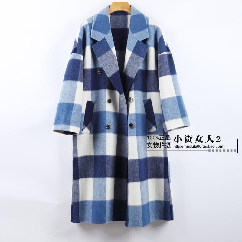 Áo khoác kẻ sọc hai mùa chống kẻ sọc 2018 mùa đông mới Albaka alpaca áo khoác len dài - Accentuated eo áo ao khoac dạ nu sanh dieu
