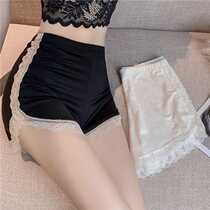 In summer inside and outside wearing safety pants women anti-light thin section of ice silk lace big code 30% elastic display thin underpants