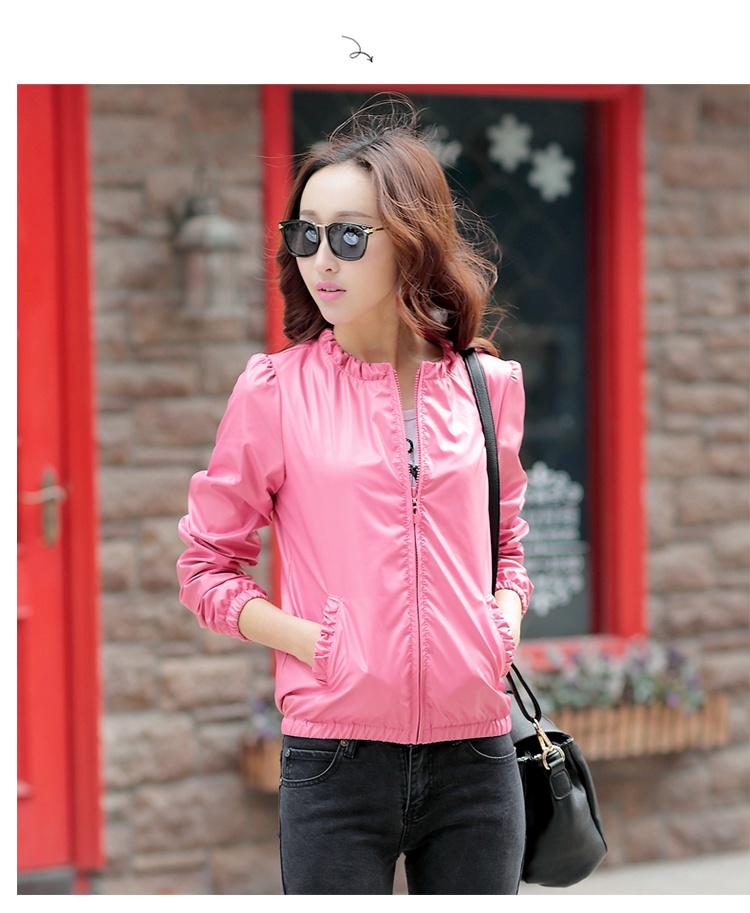 Mùa xuân mới và mùa thu da phụ nữ cộng với phân bón tăng kích thước lớn mùa xuân Hàn Quốc pu da ngắn áo khoác ngắn áo bomber da lộn