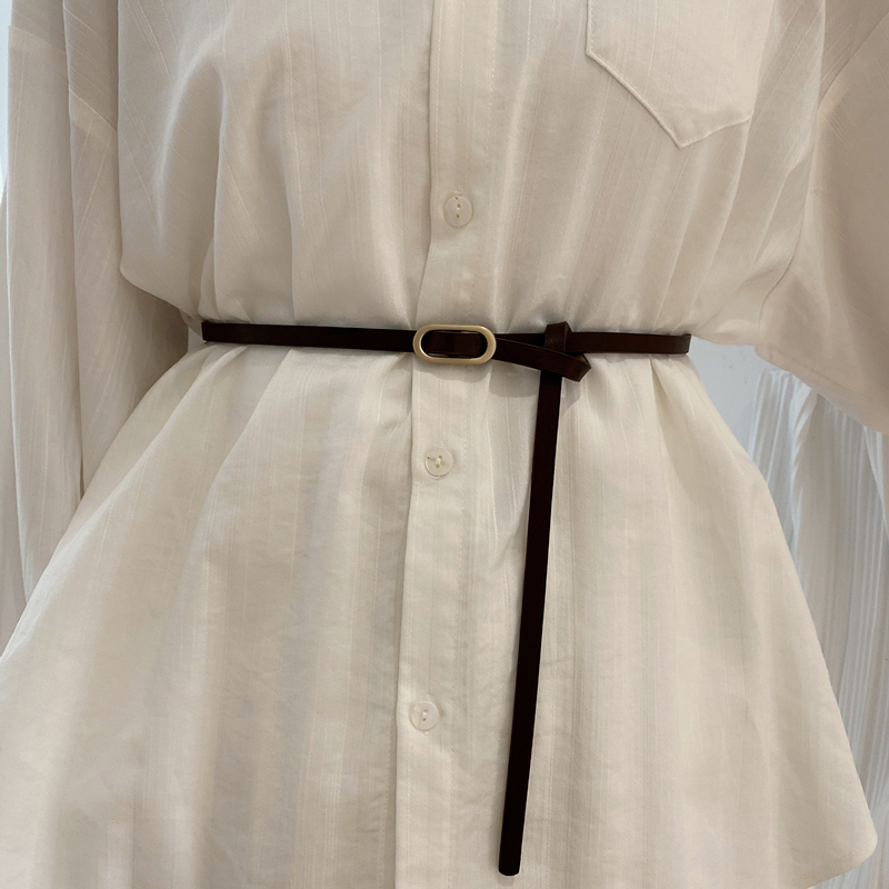 Korean New Mini Oval Waist Belt Dress Shirt Sweater Shaping Belt Women's Belt Korean Style ins Trend