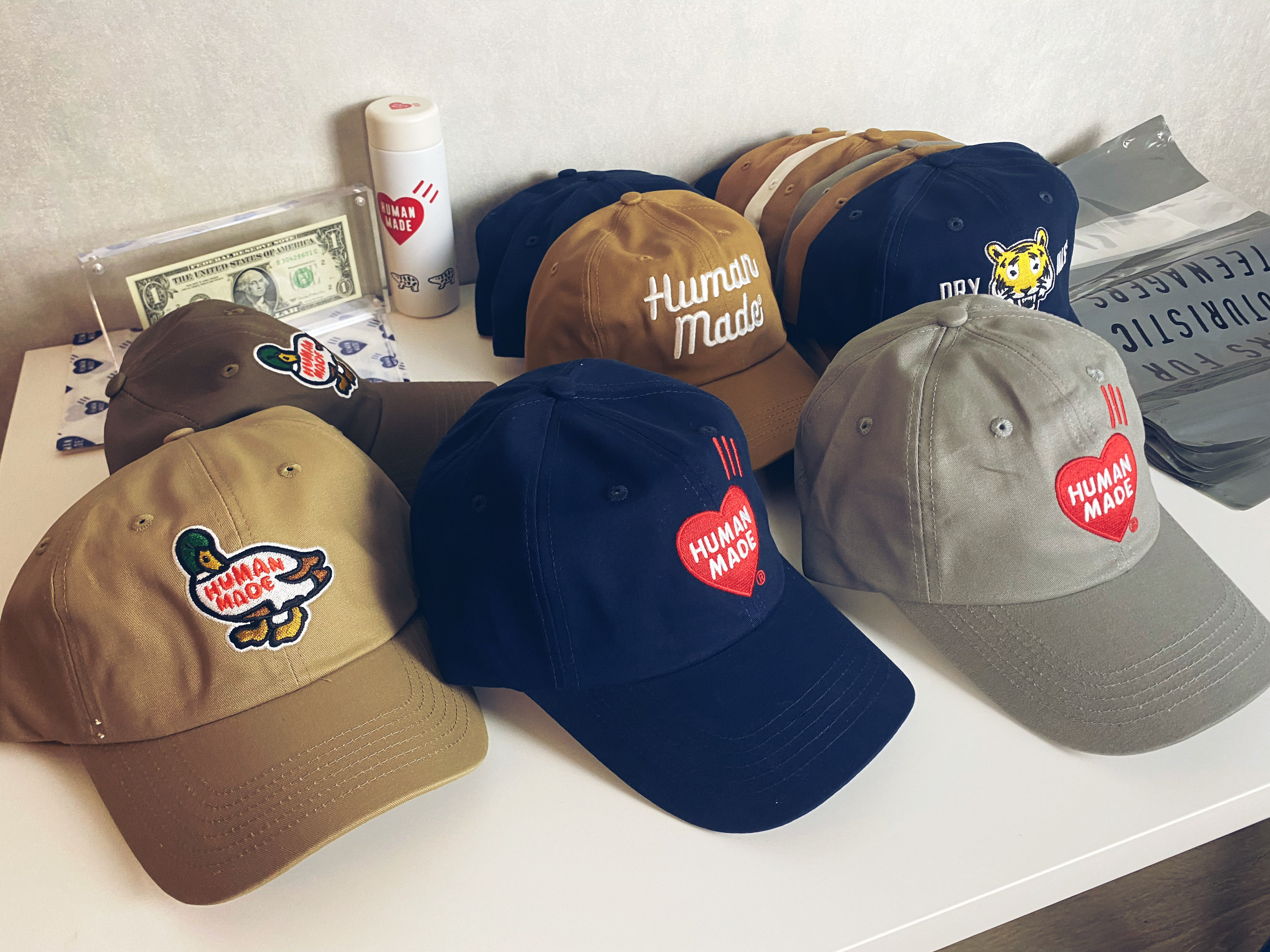 New HUMANMADE embroidered baseball cap curved brim hat men and women with the same paragraph rear adjustable duck polar bear