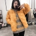 Châu Âu ga 2018 thu đông mặc hàng mới châu Âu nhỏ nhẹ xuống áo khoác nữ mùa đông ngắn bánh mỳ áo khoác thủy triều