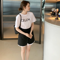 Summer slim short sleeves T-shirt suit skirt woman 2022 new European goods advanced senses Dont make fashion casual Two sets t