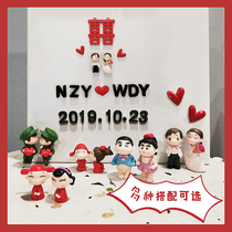 Wedding happy word diy refrigerator sticker wedding tile creative Korean decoration Nordic alphabet custom magnet