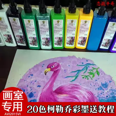 Special price Colejo color ink children's creative Chinese painting watercolor ink pigment 500Ml large bottle fluorescent color